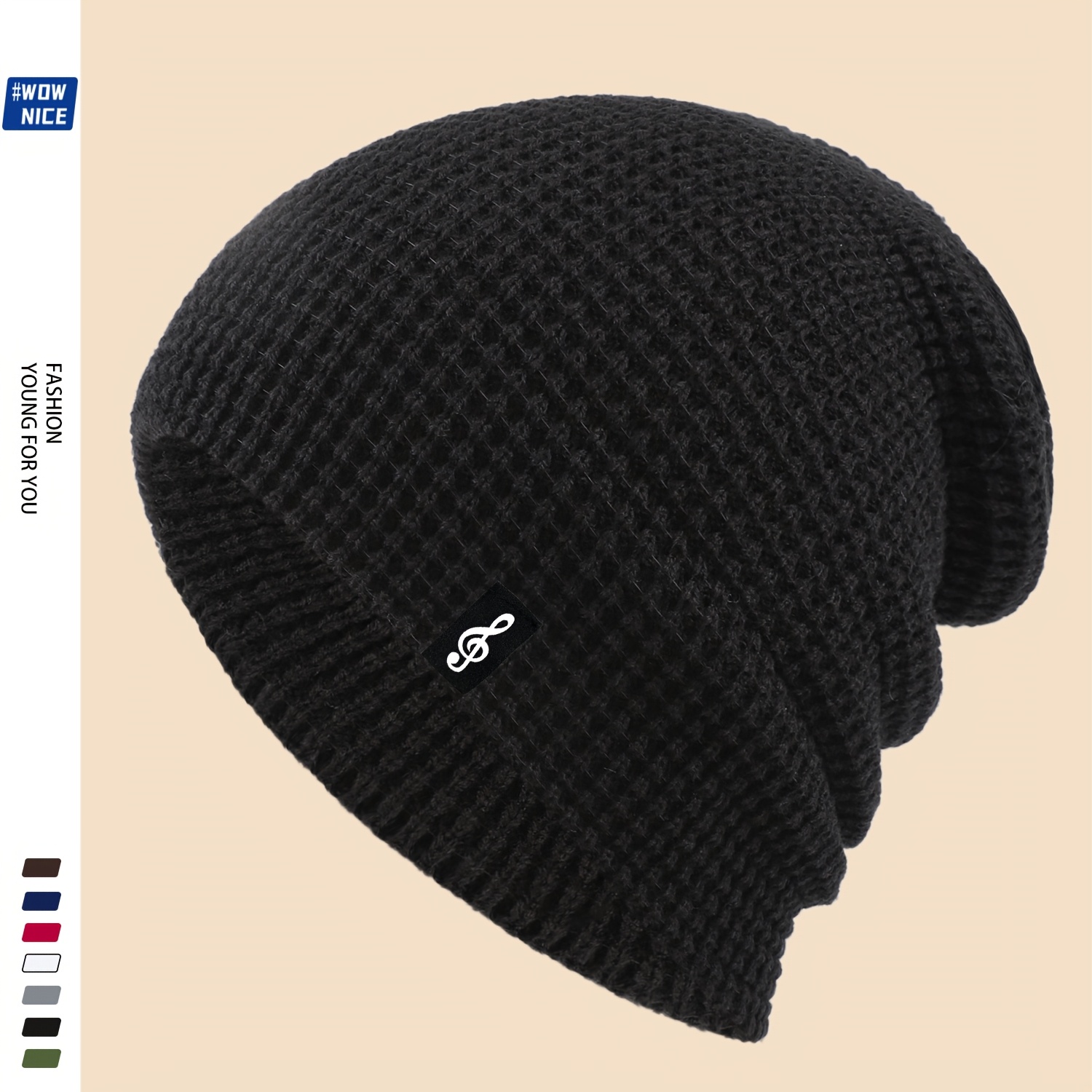TEMU Beanie Decorativo con Stile Chitarra per e Donne Inverno Unisex, Cappello di Maglia Caldo Protettivo per le Orecchie ad Attivit� Fitness Sci