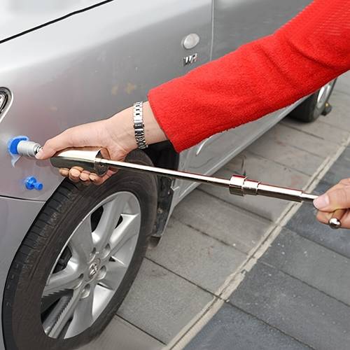 kit di riparazione senza per ammaccature auto - estrattore per ammaccature a t con kit di linguette di estrazione a per la rimozione di ammaccature della dellauto, danni da grandine, piccole ammaccature, graffi ante del frigorifero