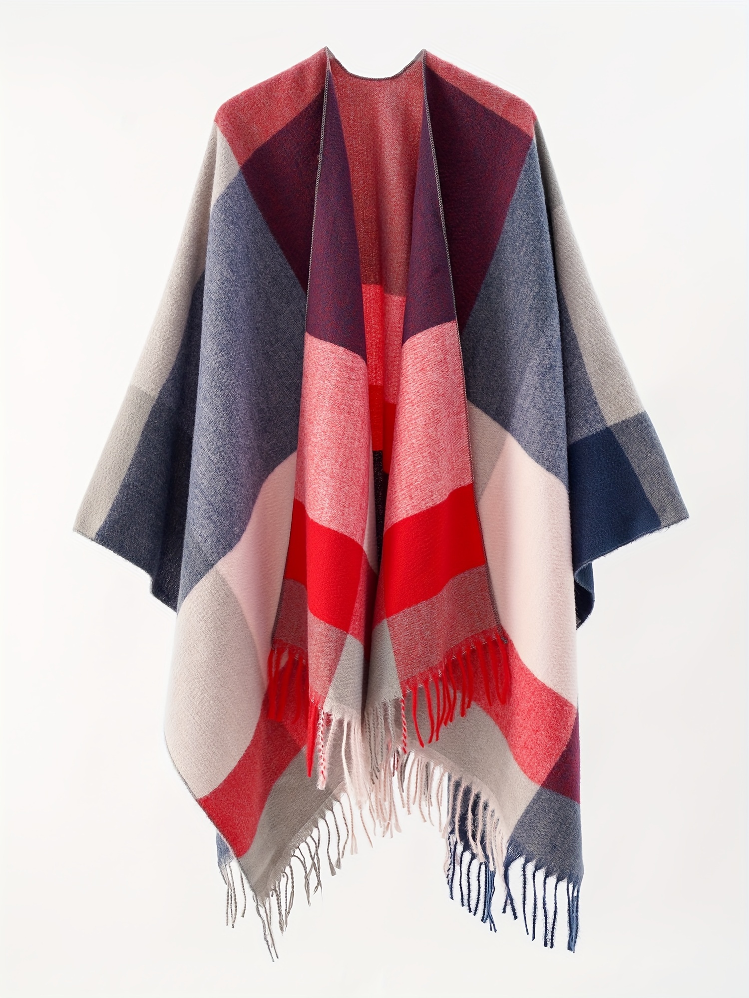 Plus Size, Women's Oversized Front-Open Cardigan Shawl, Casual Cape Sweater for Autumn and Winter Evening Wear