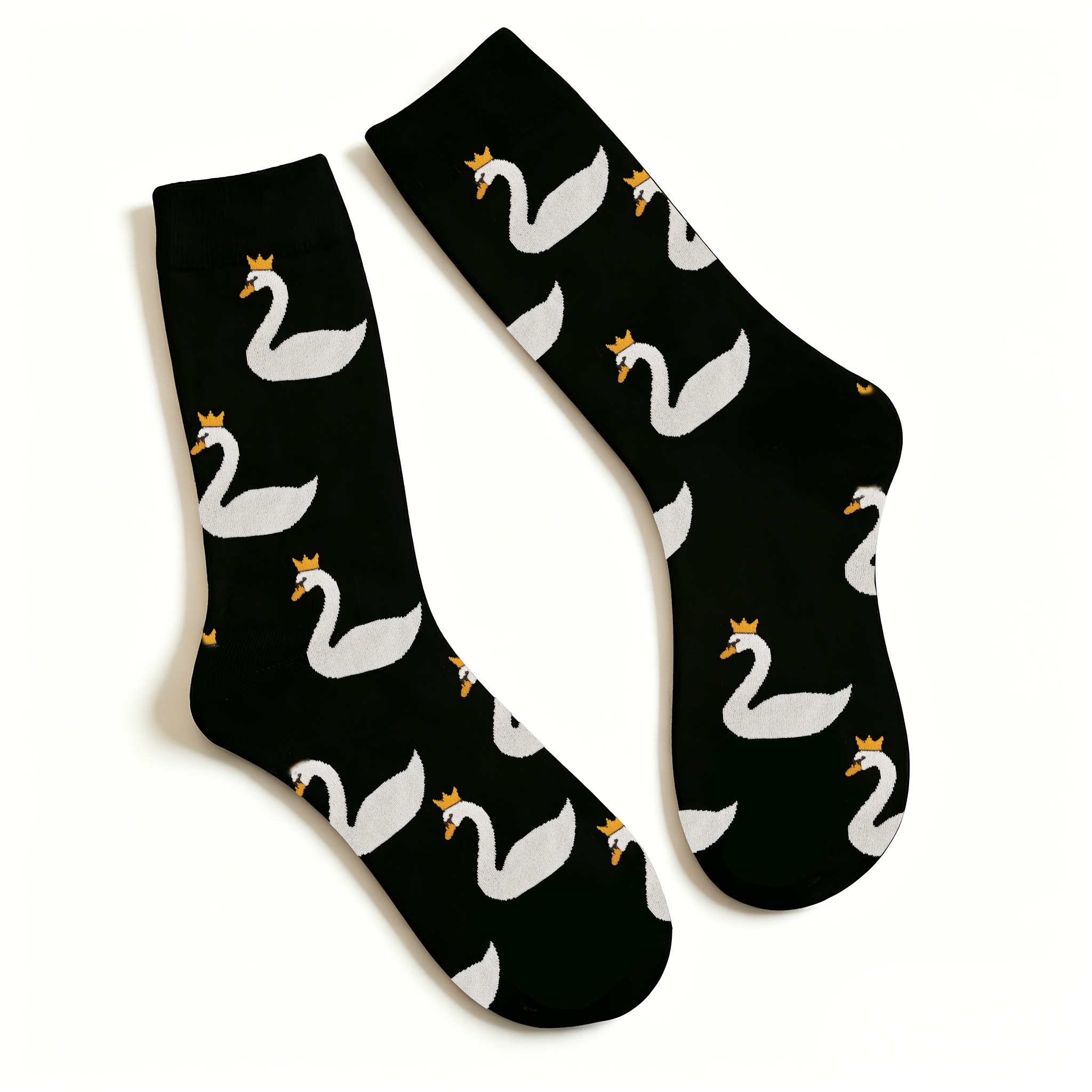 TEMU 1 Pair Of Unisex Mid- Socks Featuring A Fun And Stylish Pattern Of Many With Crowns, Suitable For Daily Wear