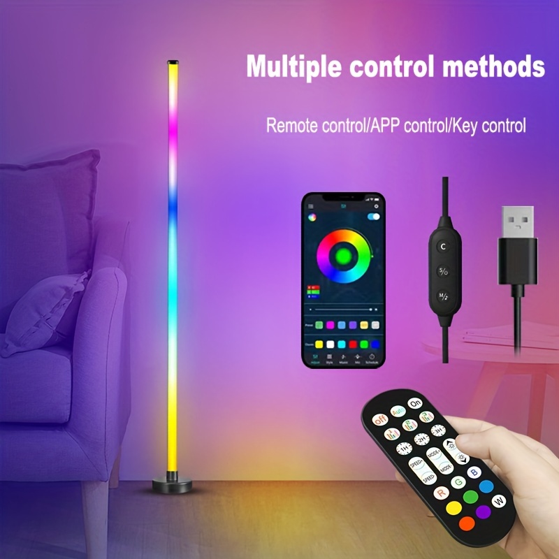 1pc 2pcs led smart floor lamp rgb dimmable pastel light with music function and timer usb lamp can be connected with remote control suitable for bedroom living room game room decorative atmosphere lighting can increase quality of life eid al adha mubarak details 1