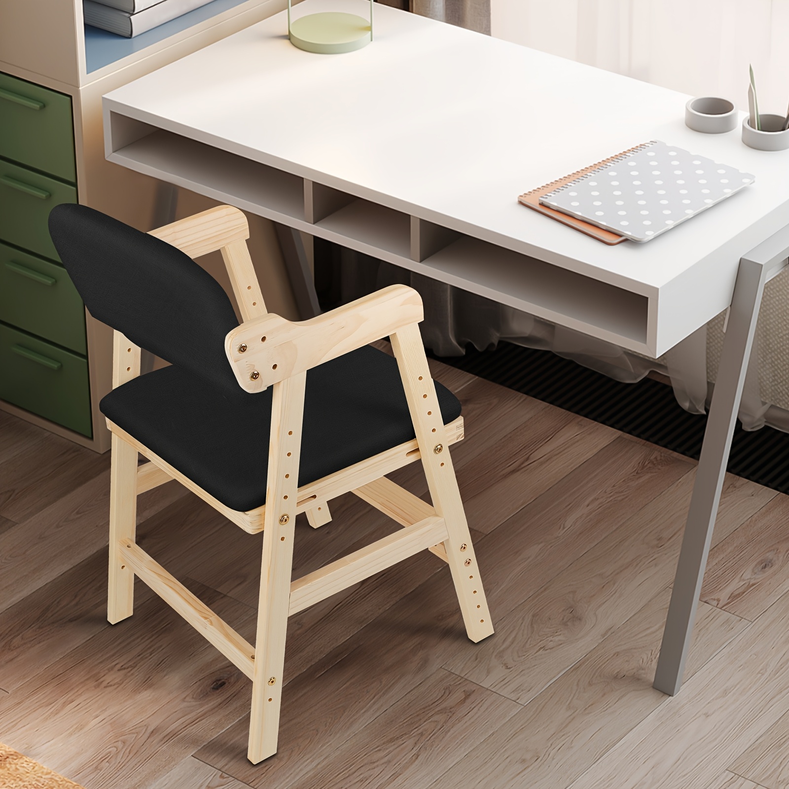 E-shop Verstellbarer Ergonomischer Bürostuhl - Höhenverstellbar (35-51 cm), Lendenwirbelstütze & Abnehmbares Kissen - für Büro, Esszimmer, Studium -