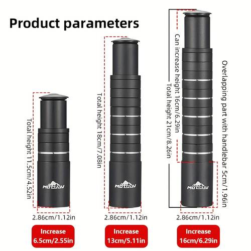 mountain bike aluminum alloy stem riser 115 180 203mm suitable for 28 6mm front fork stem lifting head tube extender bicycle universal additions