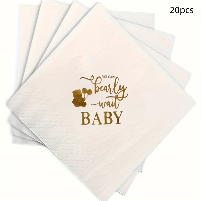 E-shop 20 Stk./Set Taschentücher, doppellagige Einweg-Taschentücher mit Druckmustern, geeignet für Gender Reveal Party Dekoration, süße Taschentücher,