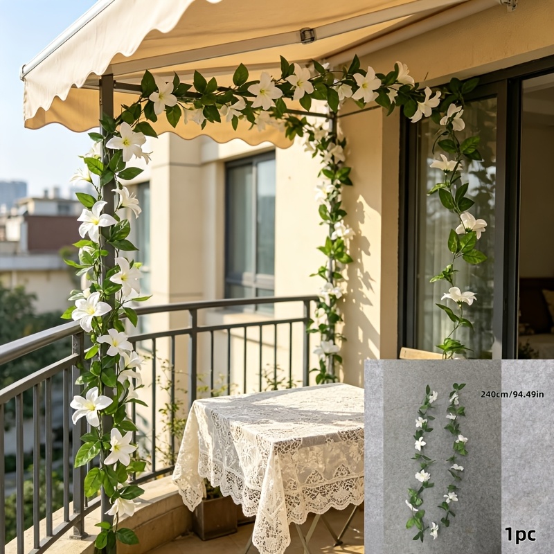 1pc 94 49 inch artificial simulation lily flower vine wedding theme suitable for garden decoration wedding decor countryside style balcony terrace courtyard climbing frame decoration wall garden decoration outdoor courtyard