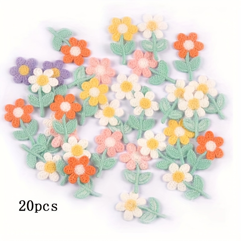 E-shop 20 Stück 3,6*2,3 cm Mehrfarbige Kleine Blumen Spitze Dekorative Stoffstücke (Ohne Kleber) Handnäh Handwerk Produktionsmaterialien Kleidung