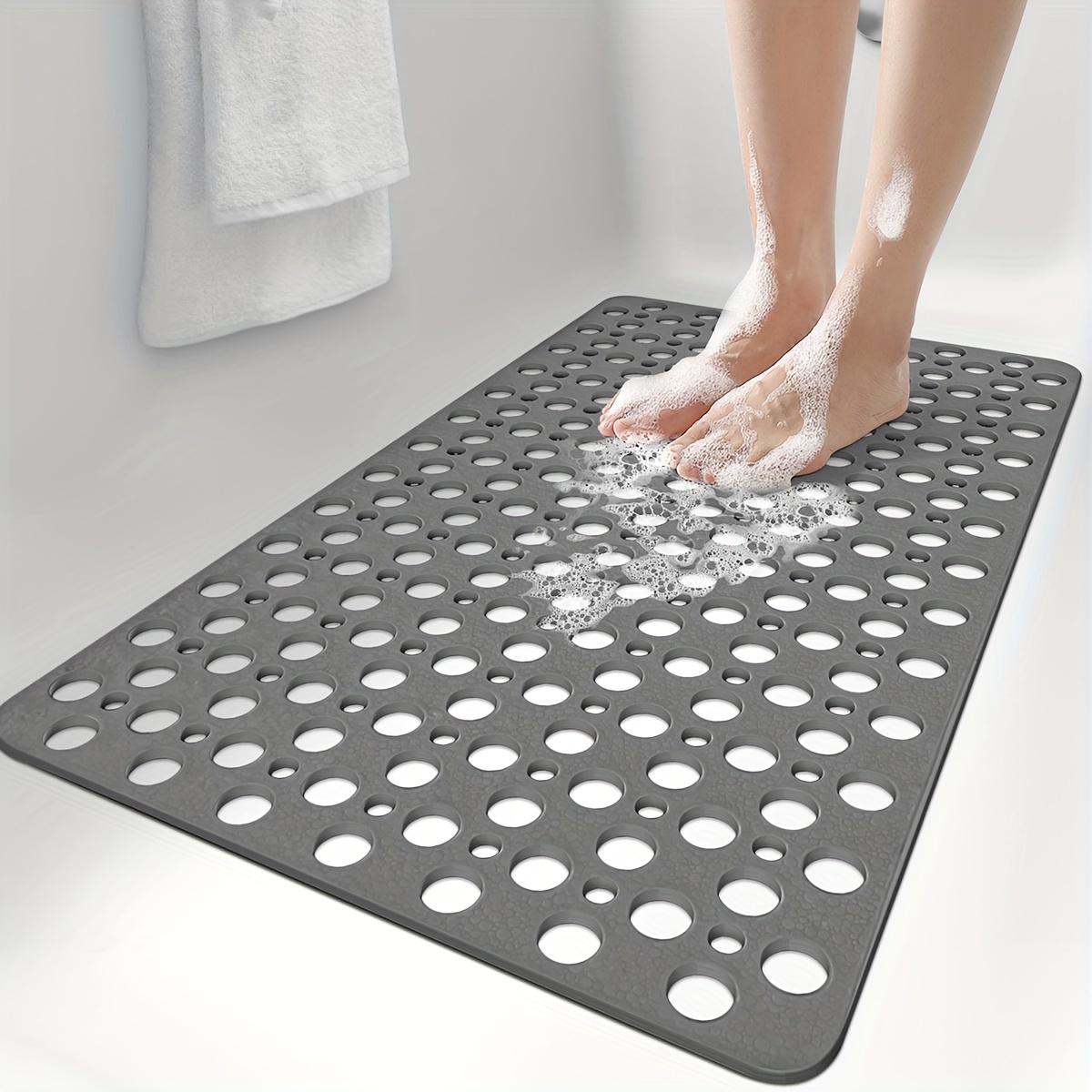   non slip bathtub mat with suction cups easy clean durable pvc shower rug for bathroom safety christmas halloween gift decoration Product details 1