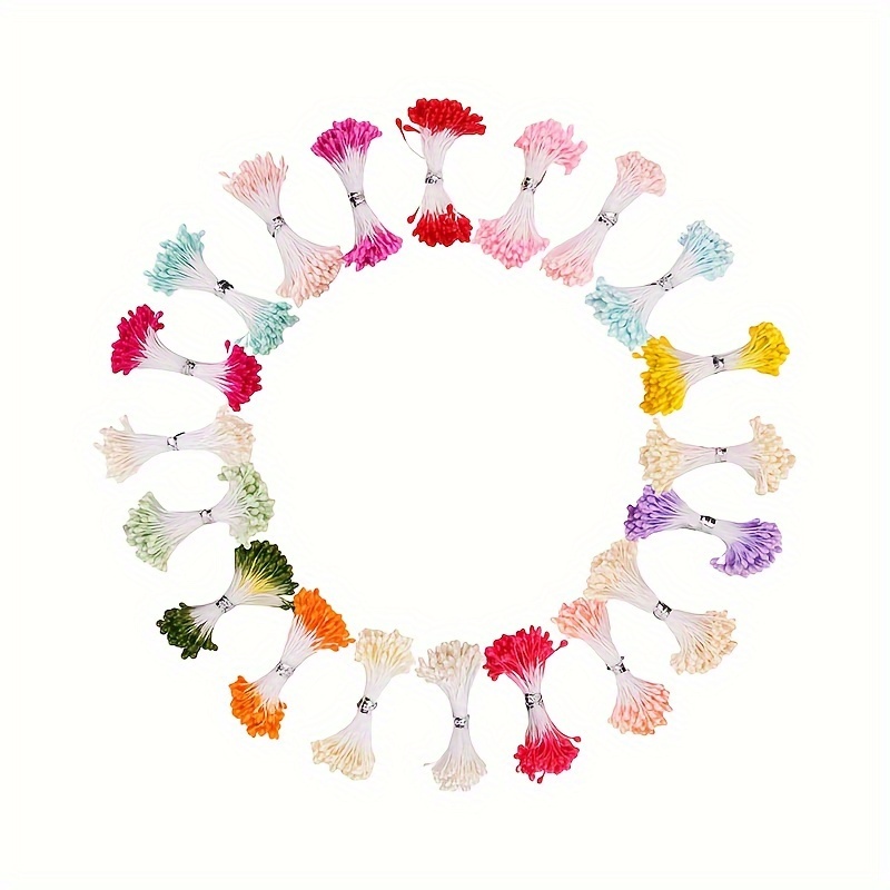 

1700-piece Assorted Colors 3mm Pearl Flower Stamen Set For Diy Card Making & Craft Decorations