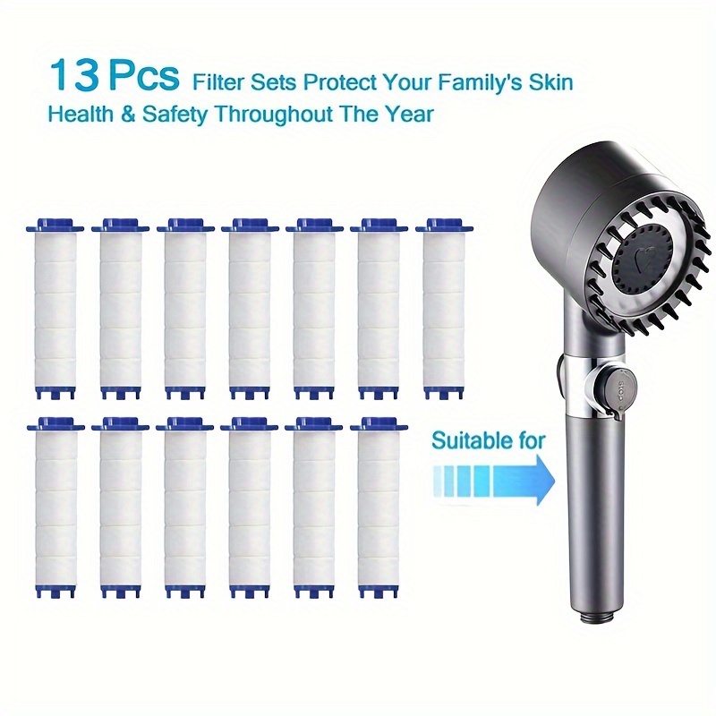 

13pcs Shower Filter, Shower Head Water Filter, Bathroom Shower Filter Replacement, Bathroom Water Cleaning Tool, Bathroom Accessories, Enjoy Clean, Purified Bath Water For A Healthier You