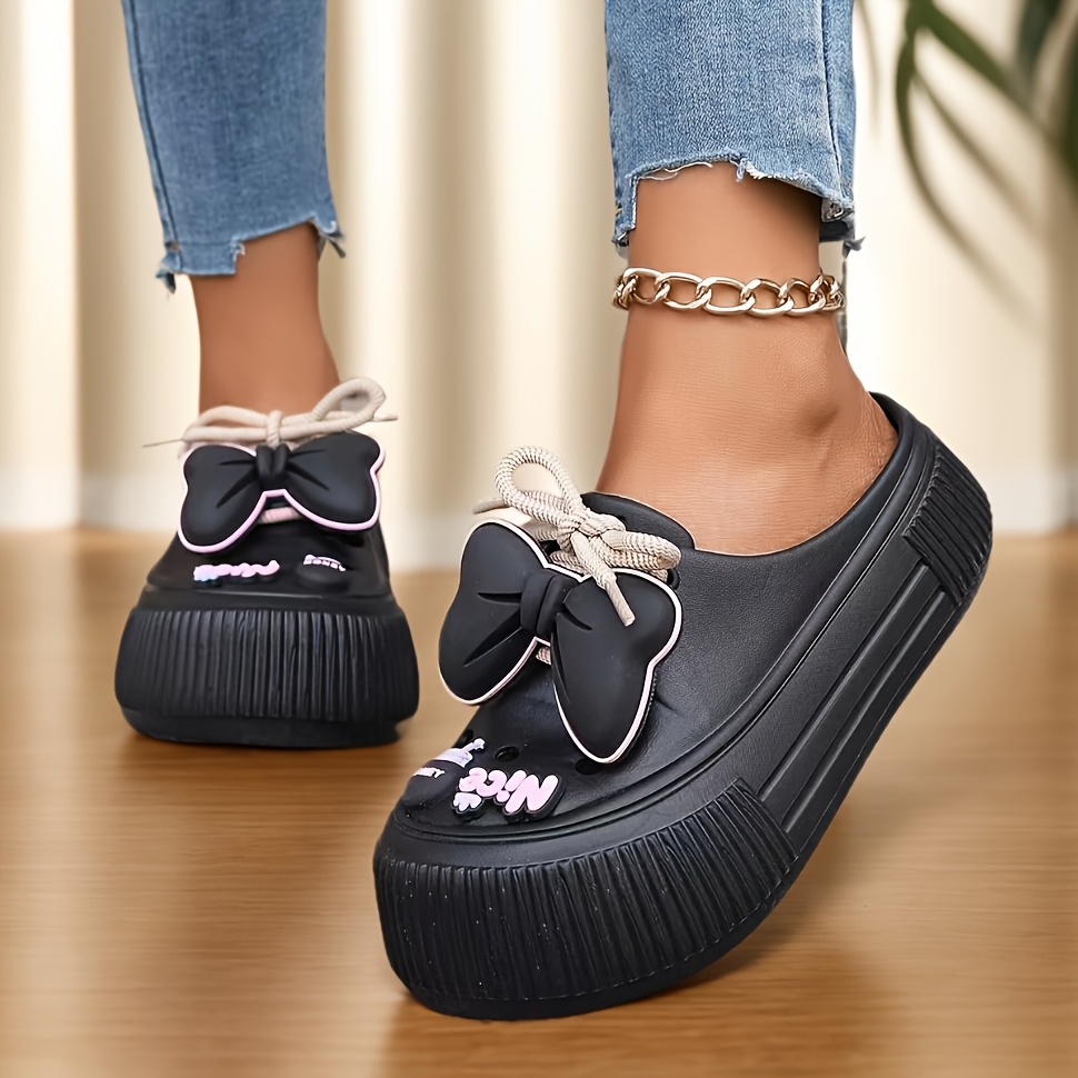 

New Summer Style, Japanese And Korean Fashion Slip-on Anti-slip Women's Slippers With Bowknot Embellishment, Comfortable Companion