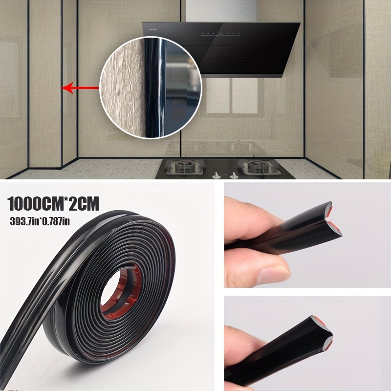TEMU 1 Roll [10 Meters], Luxurious Metallic Texture Glossy Wall Corner Trim, 393.7inch X 0.0787inch, Soft Vinyl Pvc Material, Self-adhesive