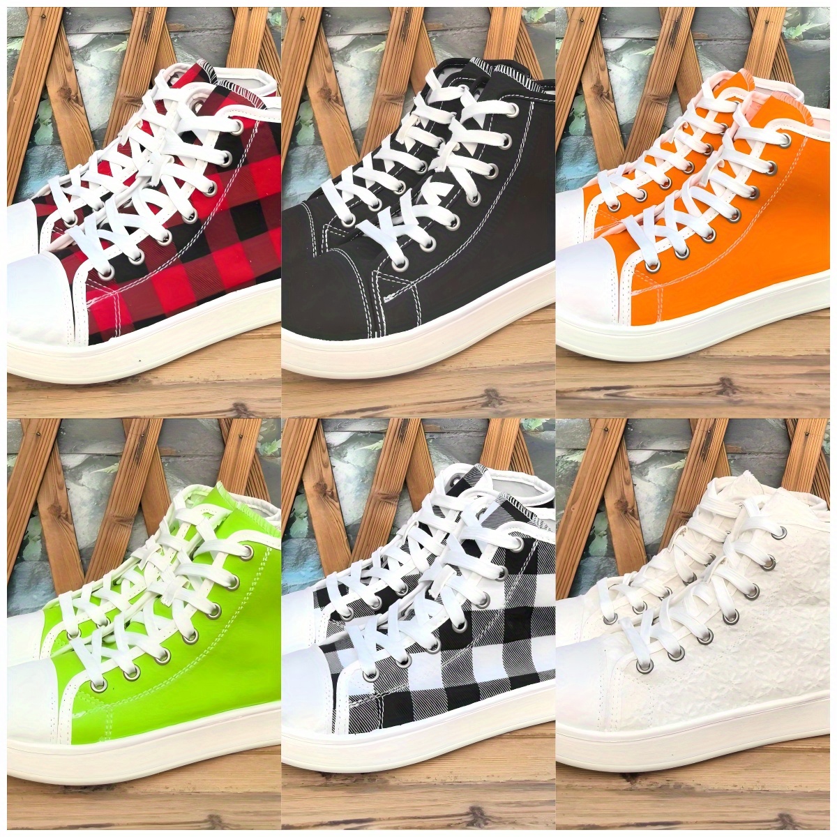 Sneakers, dames hoge skateschoenen met veters en 2D-print