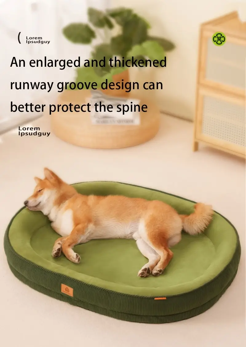 1 polyester dog bed with memory foam insert non slip washable pet bed for cats and dogs green and black medium to large pet bedding bed durable pet bed dog beds Product details 0