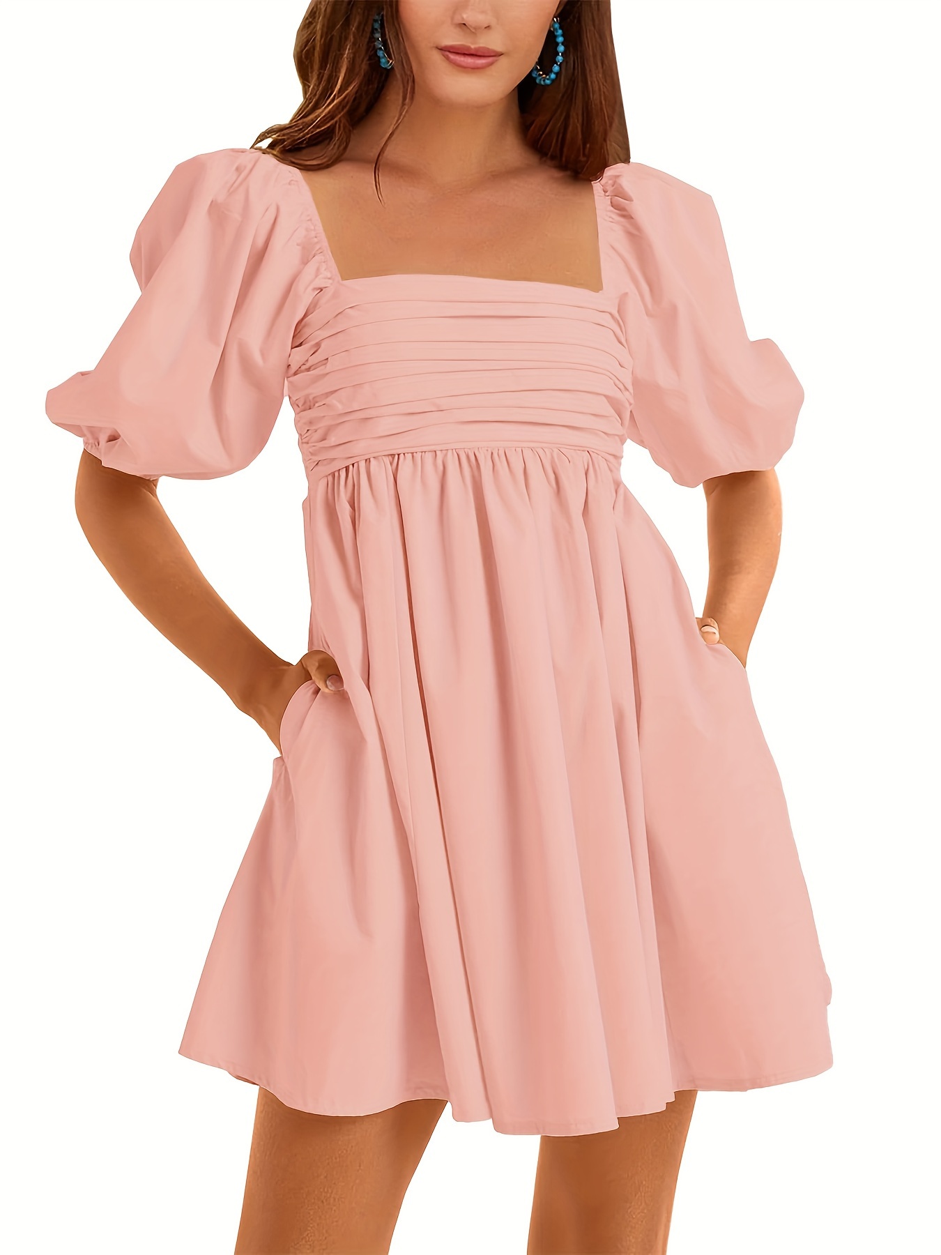 navy blue dress for baby girl Modal Ruched A-Line Mini Dress in Black - M main image 1