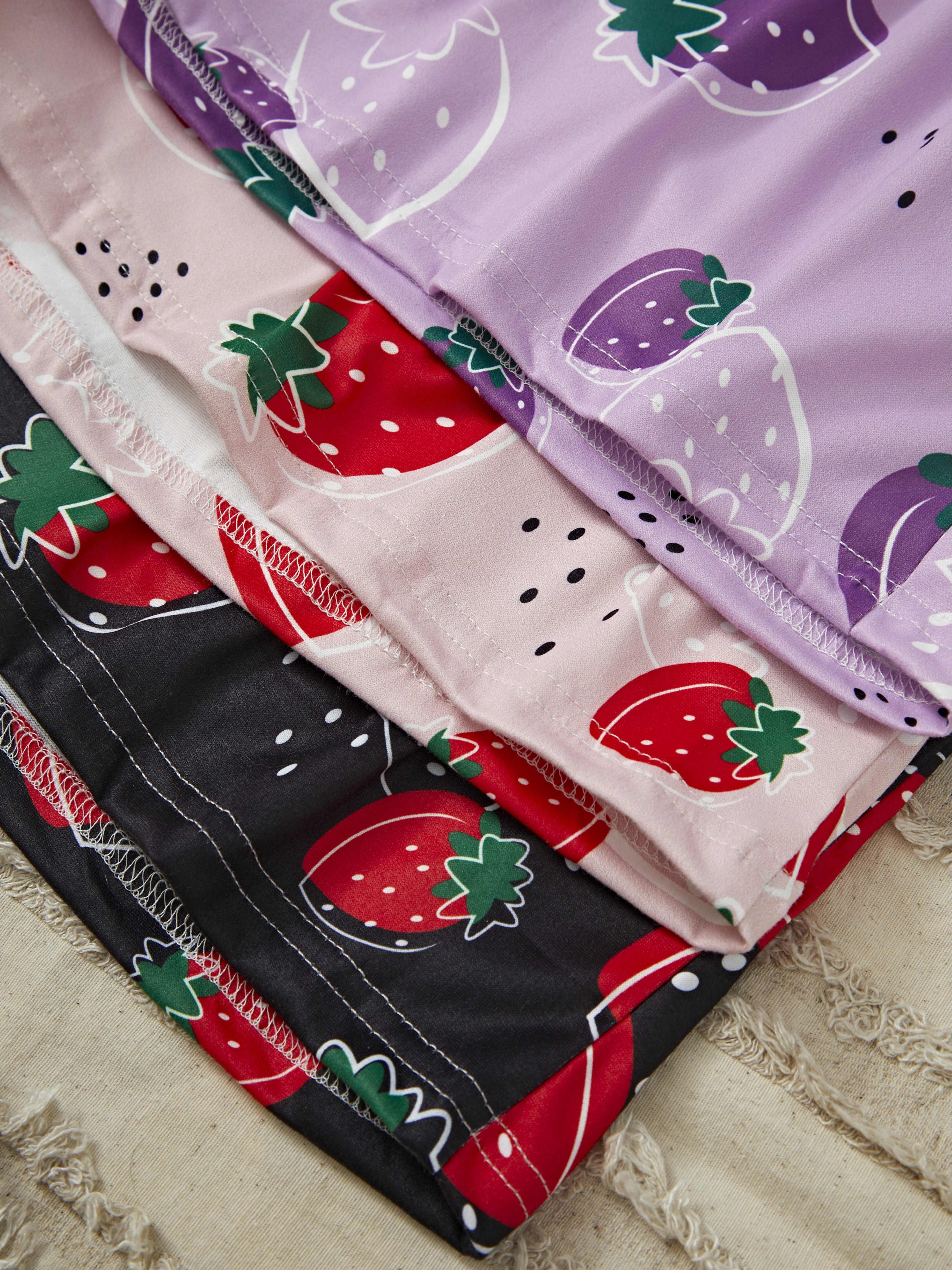 Women's Cute Sleep Shorts Plus Size Strawberry Print Bow - Temu
