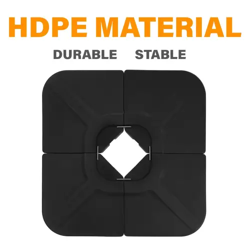 4 pieces heavy duty patio umbrella base stand large cantilever offset patio umbrella stand square large base plate with locking black for water or sand black