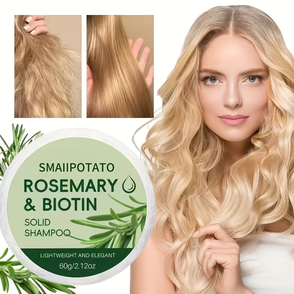 Image of 60g Rosemary Biotin Hair Soap Shampoo -1pc, Is A Solid And Portable Shampoo Product. It Can Moisturize Hair, Smooth, Leave A Lasting Fragrance, And Keep Hair To Manage