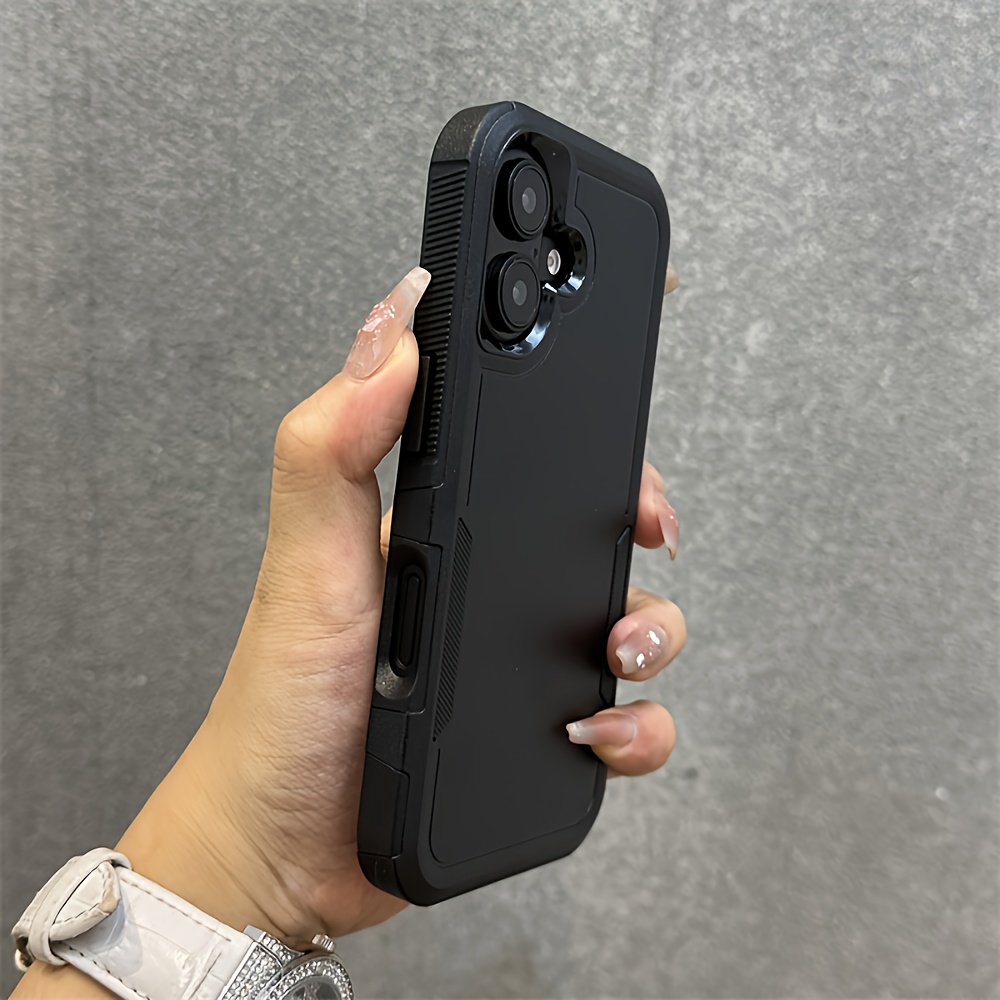 TEMU Étui de Téléphone Luxueux à Double Protection Compatible avec les Modèles iPhone 17 Pro 12 13 14 15 Pro Max Plus 16E Coque Rigide en Plastique