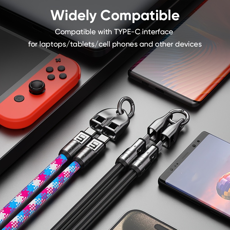 Type-C Lanyard Data Cable, Supports PD240W Fast Charging & Data Transfer