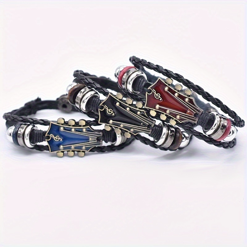 

Western Cowboy Style Men Bracelet For Women, Adjustable Country Guitar Wristband For Men Gift 1pc/3pcs