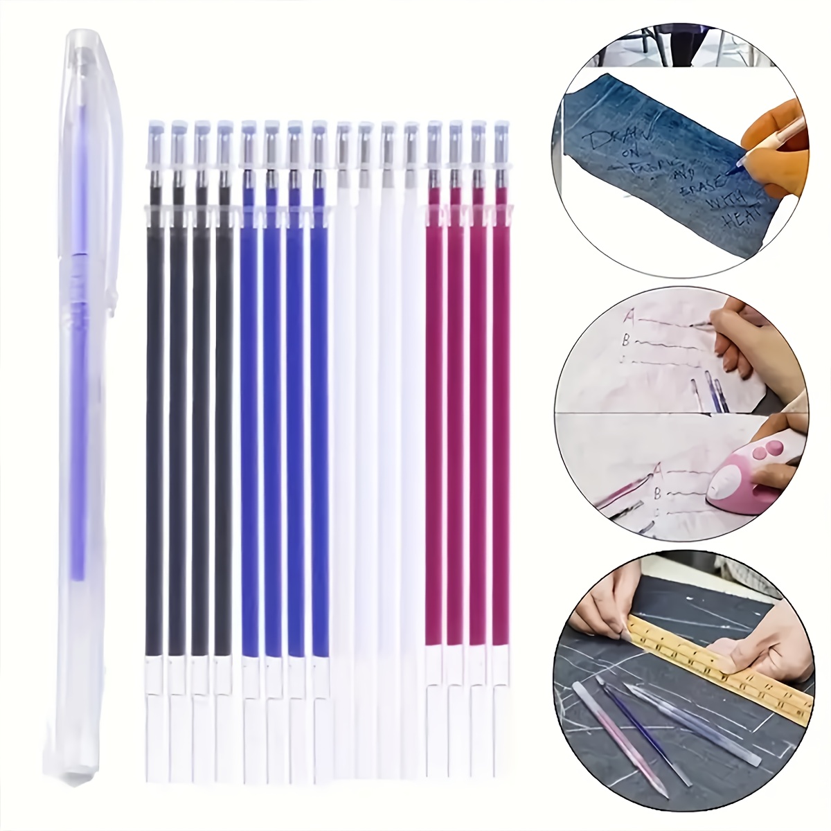 100 Pieces Fabric Marker Pen Refill Heat Erasable Fabric