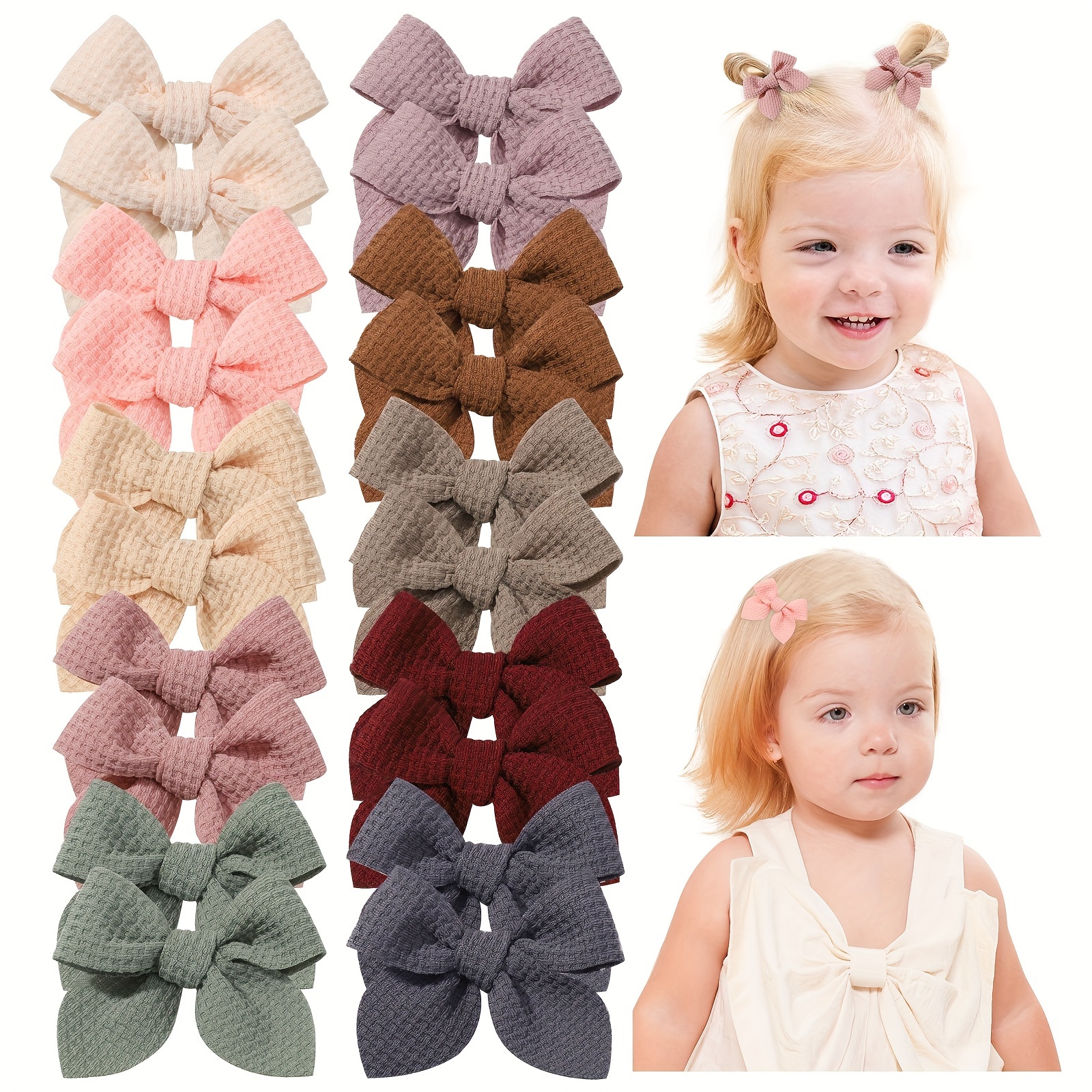 

Darbiny 20pcs Fashionable Girls' Hair Clips - Macaron Colors, Bow & , Polyester Fabric