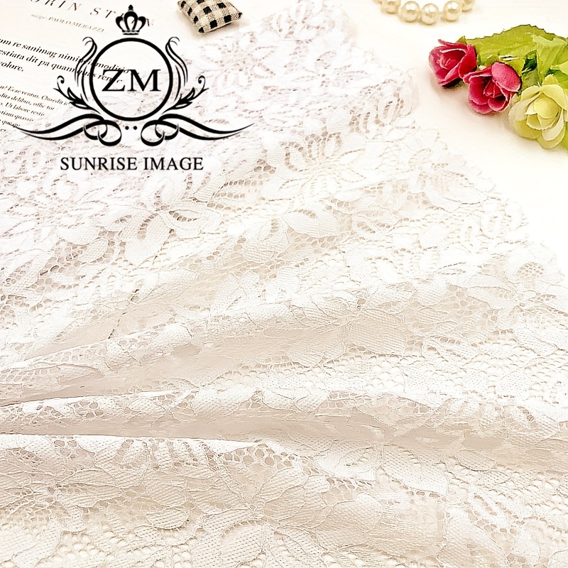 TEMU 1pc Soft Thickened Elastic Fabric Floral Stretch Lace Trim Lace Ribbon Used For Clothes Skirt Fabric Underwear Panties Skirt Sewing Crafts,