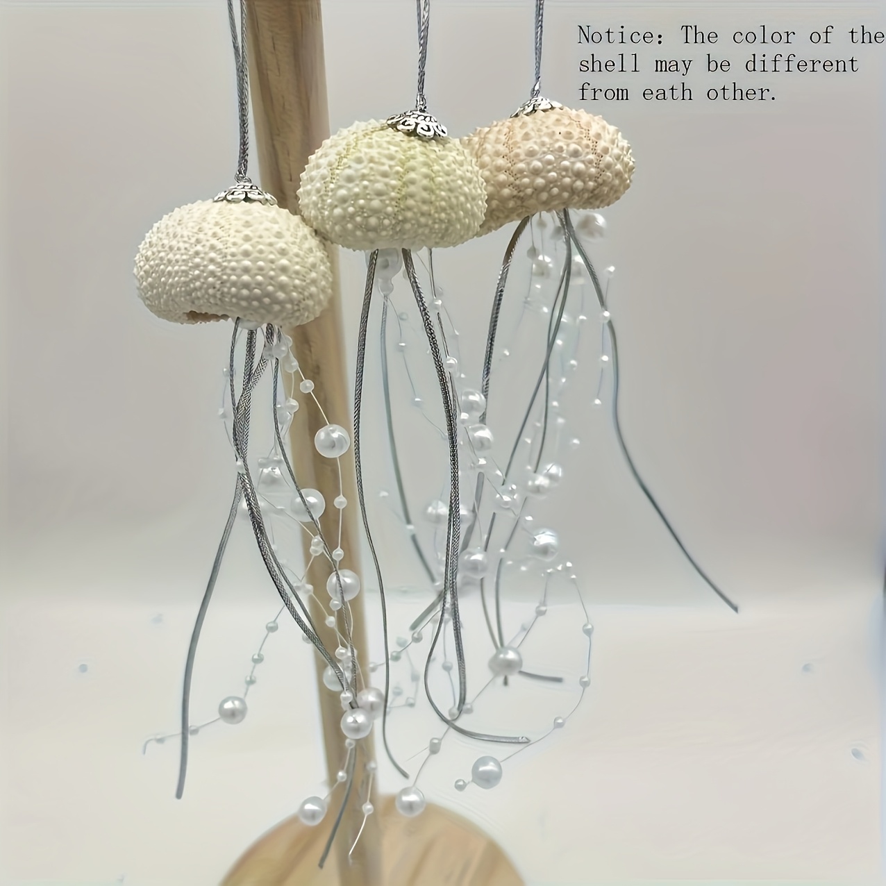 Image of 3pcs Sea Jellyfish Christmas Ornament Coastal Beaded Beach Theme Holiday Decorations Elegant Hanging Jellyfish Decorations With Crystal And Ribbons