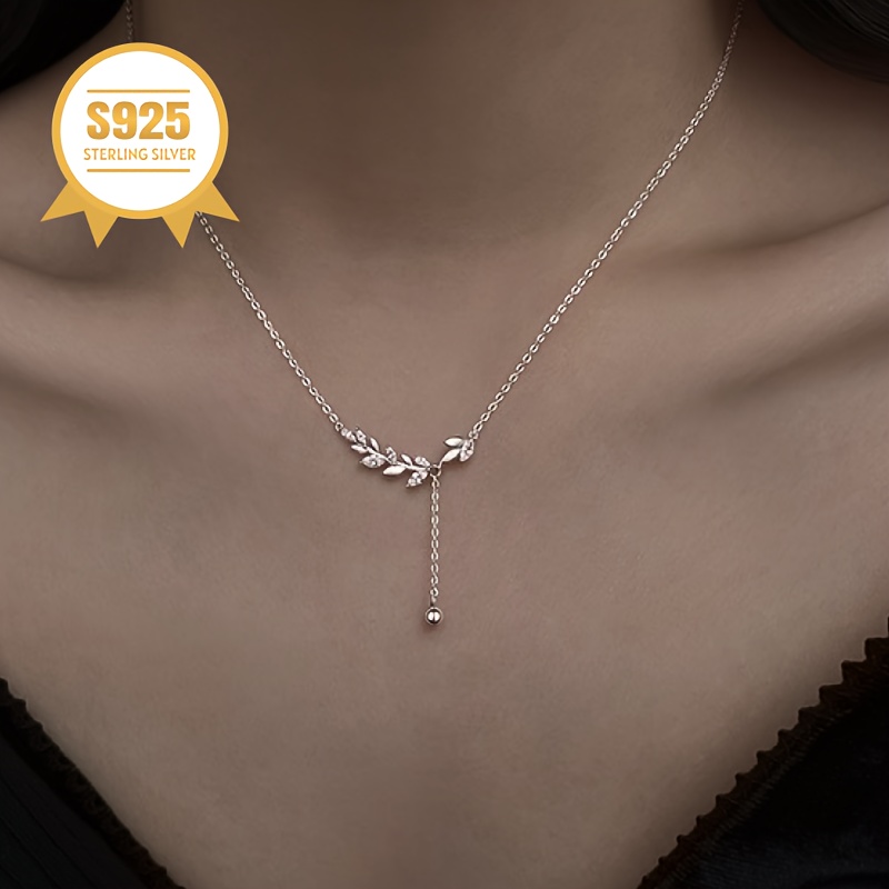 Women's 925 Sterling Silver Wheat Sheaf Pendant Necklace
