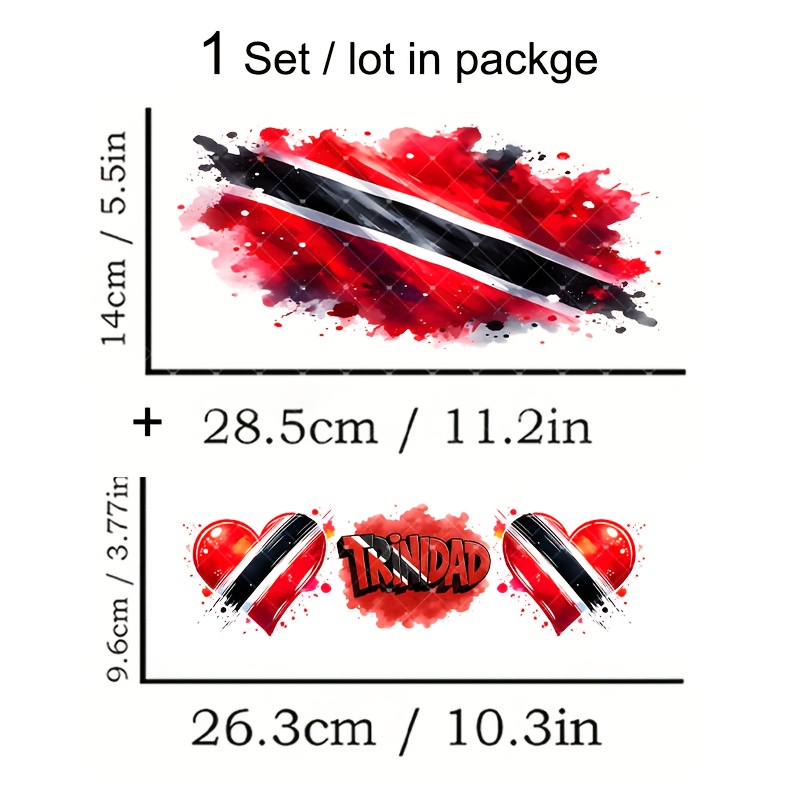TEMU Lot de 2 UV DTF drapeau de -et-Tabago, pour verre 40oz - Imperméable et -rayures, kit de décoration DIY, pour verres, tasses à café et autres