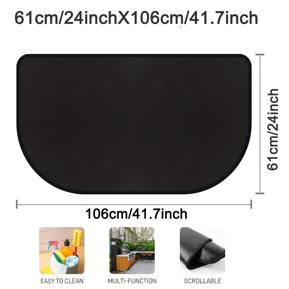 Image of Fireproof Fireplace Hearth Rug, Black Flame Retardant Heat Resistant Mat, Fiberglass Fire Resistant Pad For Indoor/outdoor Wood Stove Floor Protection