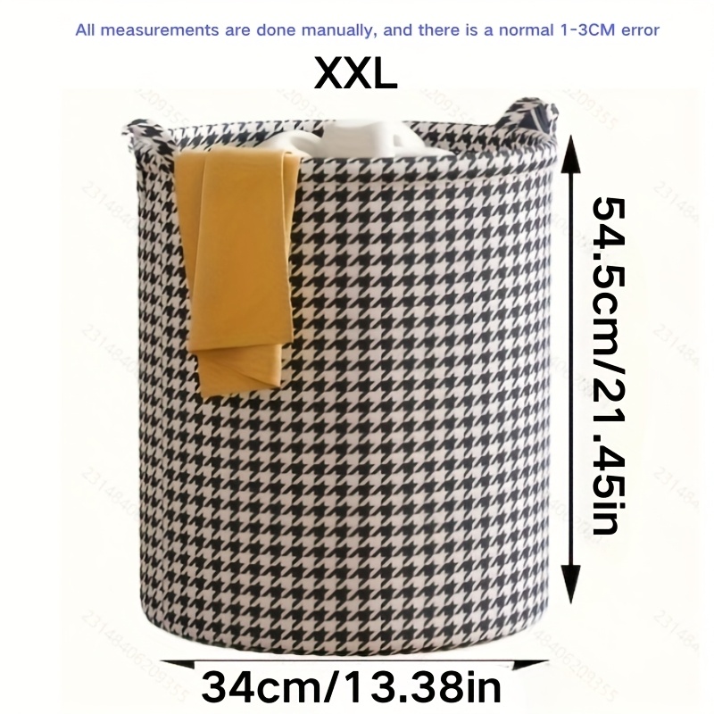 1pc Foldable Laundry Hamper, Modern Fabric Storage Basket With Handle, Versatile For Bedroom, Bathroom, Living Room, Random Pattern , Home Kitchen Bathroom Accessory, Laundry Baskets