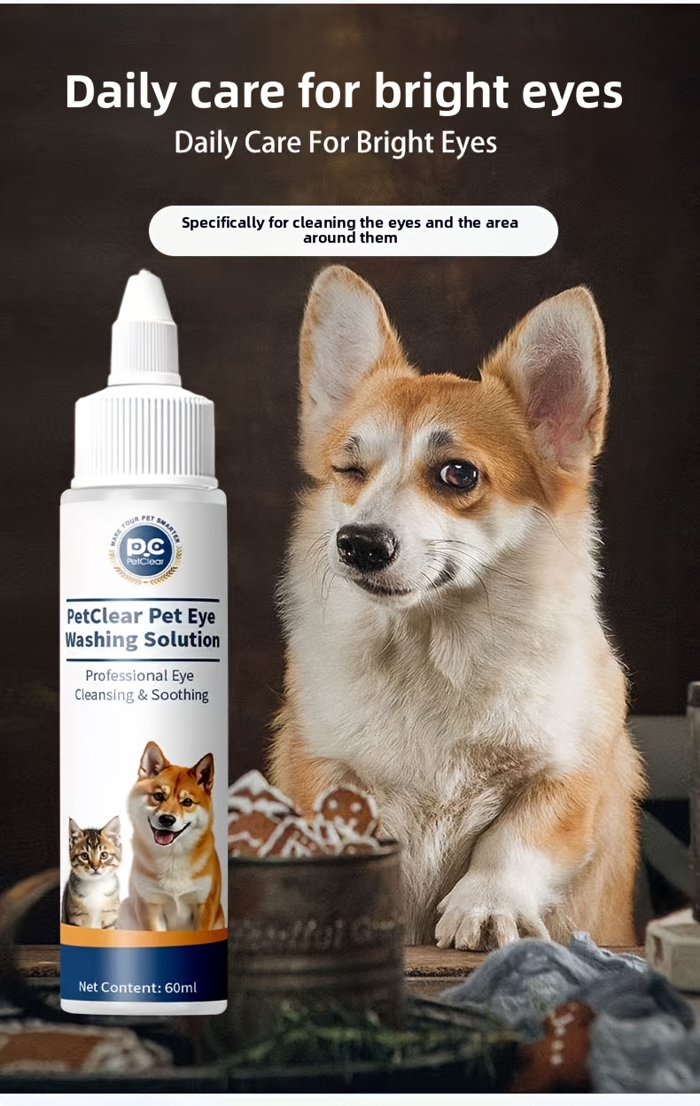 PETCLEAR Pet Eye Wash Solution Is a Professional Eye Cleaning Pet Care Product That Gently and Effectively Cleans Pets' Eyes, Helping to Remove Eye Secretions, Dust, and More. The Bottle Measures Approximately 13cm/5.12inch in Height and 7cm/2.76inch