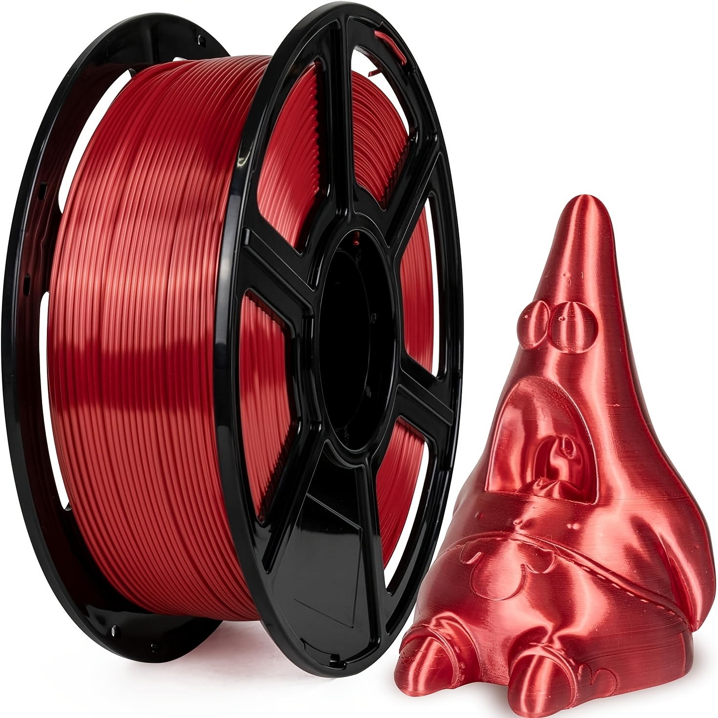TEMU Red Pla+ 3d Printing Filament 250g 1.75mm During Extrusion Glossy Surface For Professional Model Creation