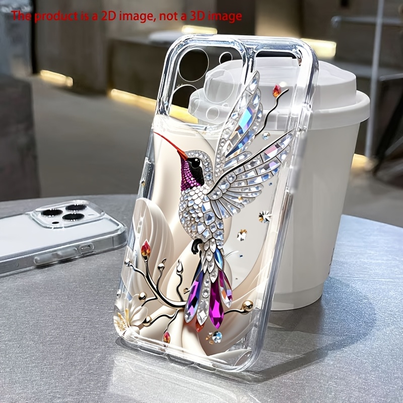 TEMU Phone Case - 2d Flat Stylish Colored Gemstone Bird Pattern Phone Case Suitable For Iphone 18 17 15 16 14 11 12 13 Pro Xs Max Xr 7 8 Plus 16e 17