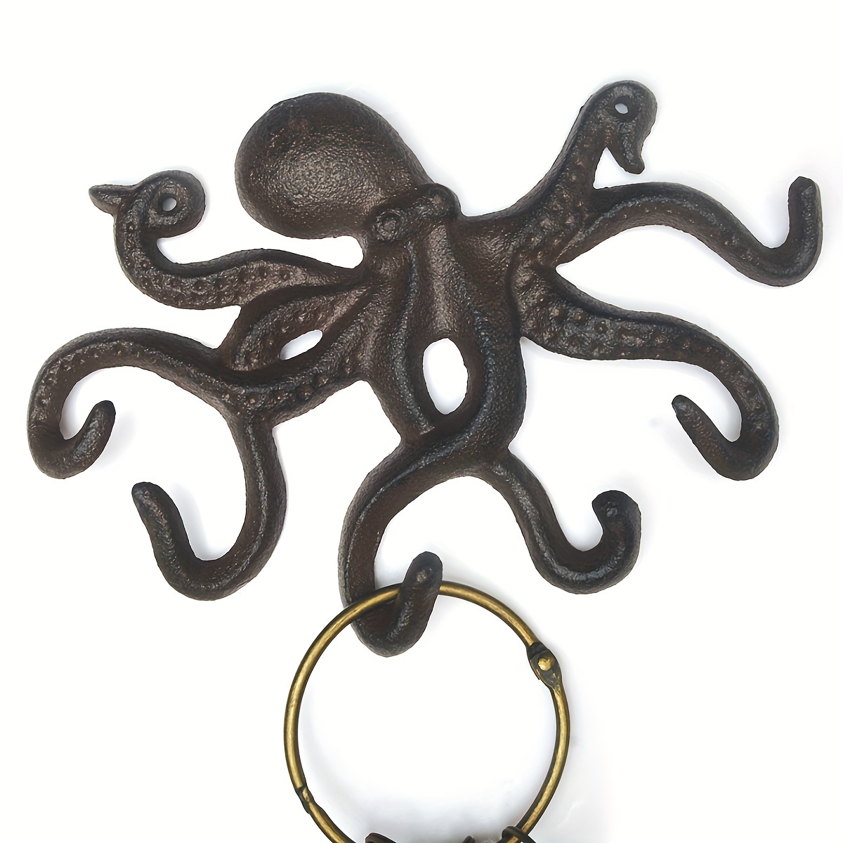 BSTKEY Cast Iron Octopus 5 Tentacles Decorative Wall Hook - Rustic Towel  Hook Key Hook Coat Coat Rack Towels Holder (Green Bronze) : :  Home & Kitchen