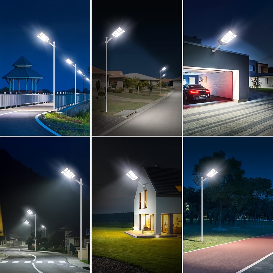 Solar Lights Outdoor for Outside, IP65 Street Lights Outdoor, Battery level indicator, 6500K Dusk to Dawn Solar Security Flood Lights Motion Sensor with Remote Control for Parking lot, 1 Pack