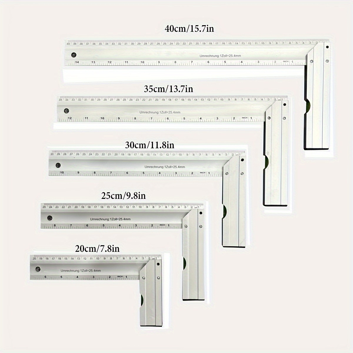 

Metal Carpentry Squares Set, Durable L-shaped Right Angle Ruler With Horizontal Level, Thickened Triangle Measuring Tool For Woodworking And Diy Projects