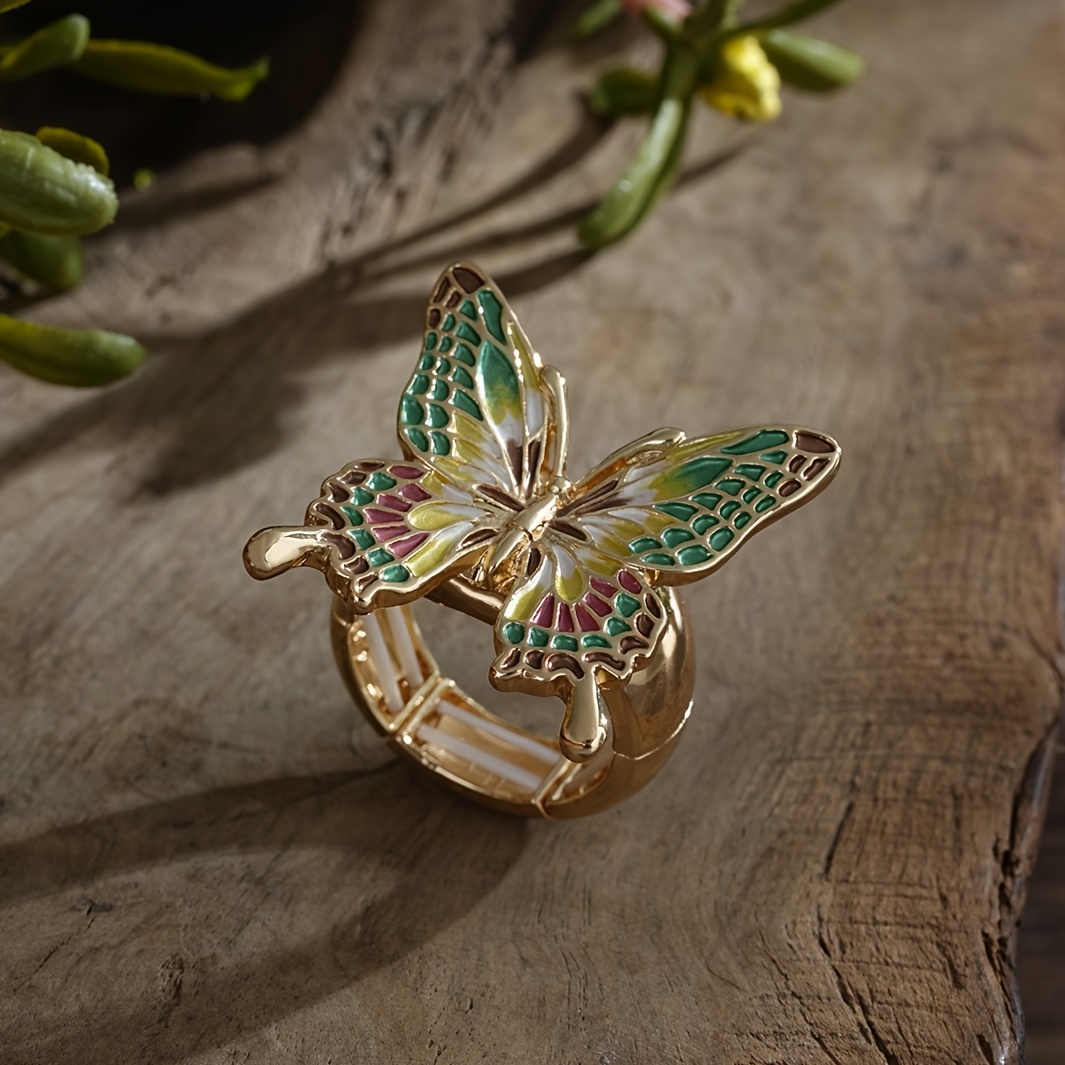 Women's Elegant Golden Plated Butterfly Ring