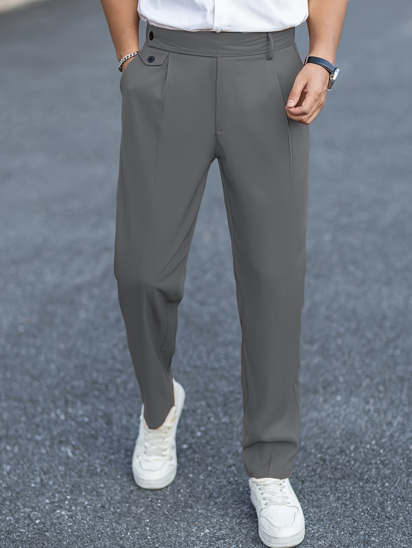 Men'S Loose-Fitting Trousers / Men'S Relaxed Casual Slacks / Men'S Vintage Dress Pants