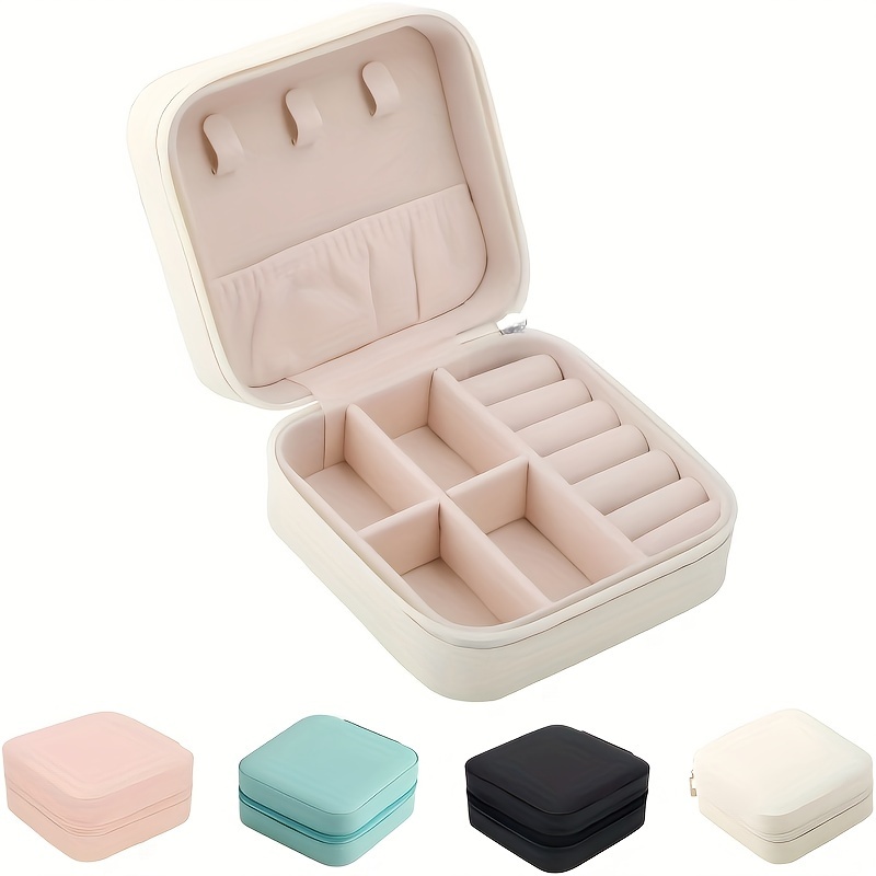 

Travel Jewelry Box Small Jewelry Box Jewelry Storage Box Portable Pu Leather Mini Jewelry Travel Box For Girls Women Earrings, Necklaces, Rings, Bracelets