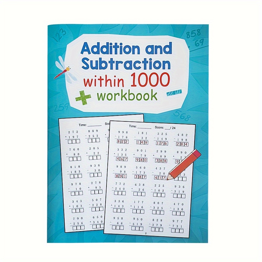 32 Pages Addition And Subtraction Wthin 1000 Learning Math Workbook, Math Practice Workbook Activities Worksheets