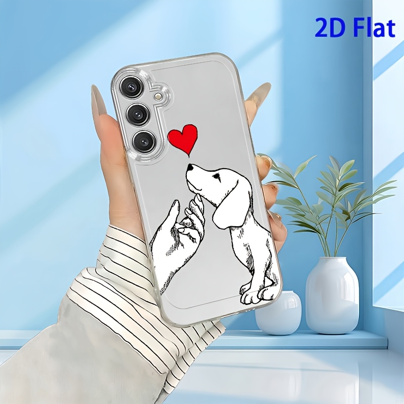 TEMU Phone Case - 2d Flat Pattern Heart Golden Retriever Pattern Phone Case For Galaxy A02 A03s A04 A05s A06 A13 A14 A15 A16 5g A21s A22 A23 A24 A25