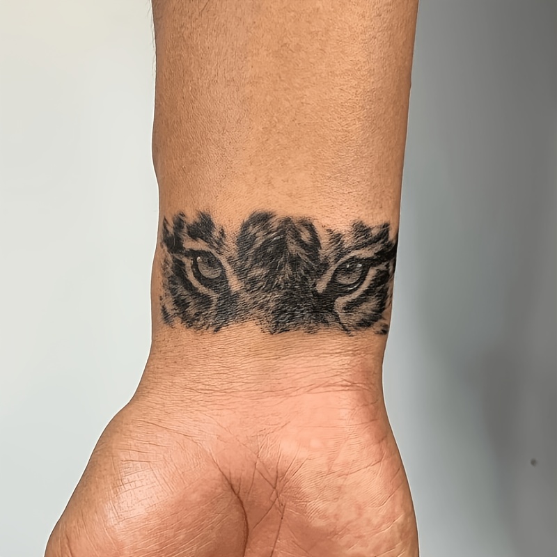 TEMU Dafuou Tattoo Single Tiger Eye Tattoo Patch Herbal Tattoo Patch, Durable Makeup And Body Art, Suitable For Men And Women, Fashionable Body Art