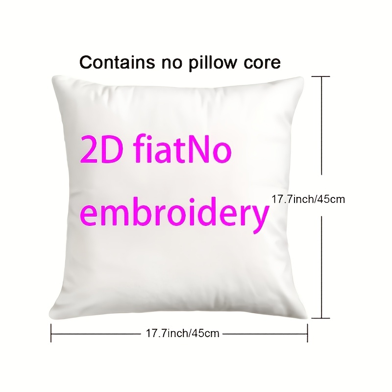 Funda de Cojín 2D Plana - 1 pieza con Estampado 2D Plano de Golden Retriever | 45.72X45.72 cm, Bordado No Real, Impresión a Doble Cara, Funda de Cojín de Poliéster con Cremallera, Lavable a Máquina para Decoración del Hogar, Oficina, Sofá, Cama, Coche (Sin Relleno)