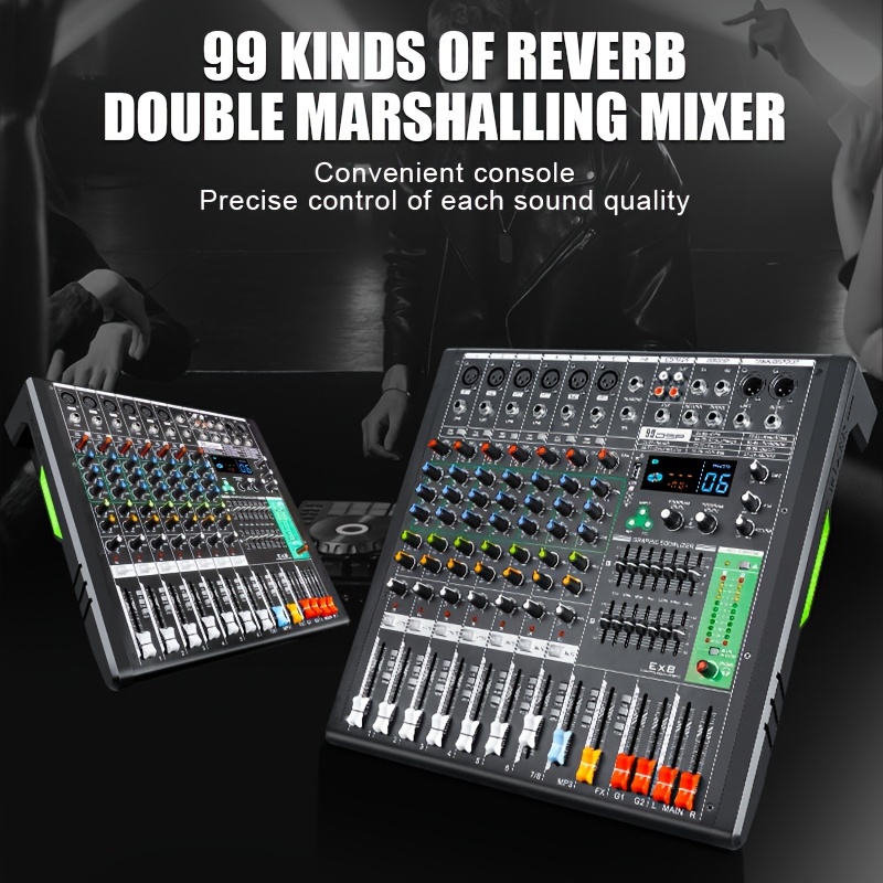 ex8 8 channel mixer with 99dsp effects usb for pc recording