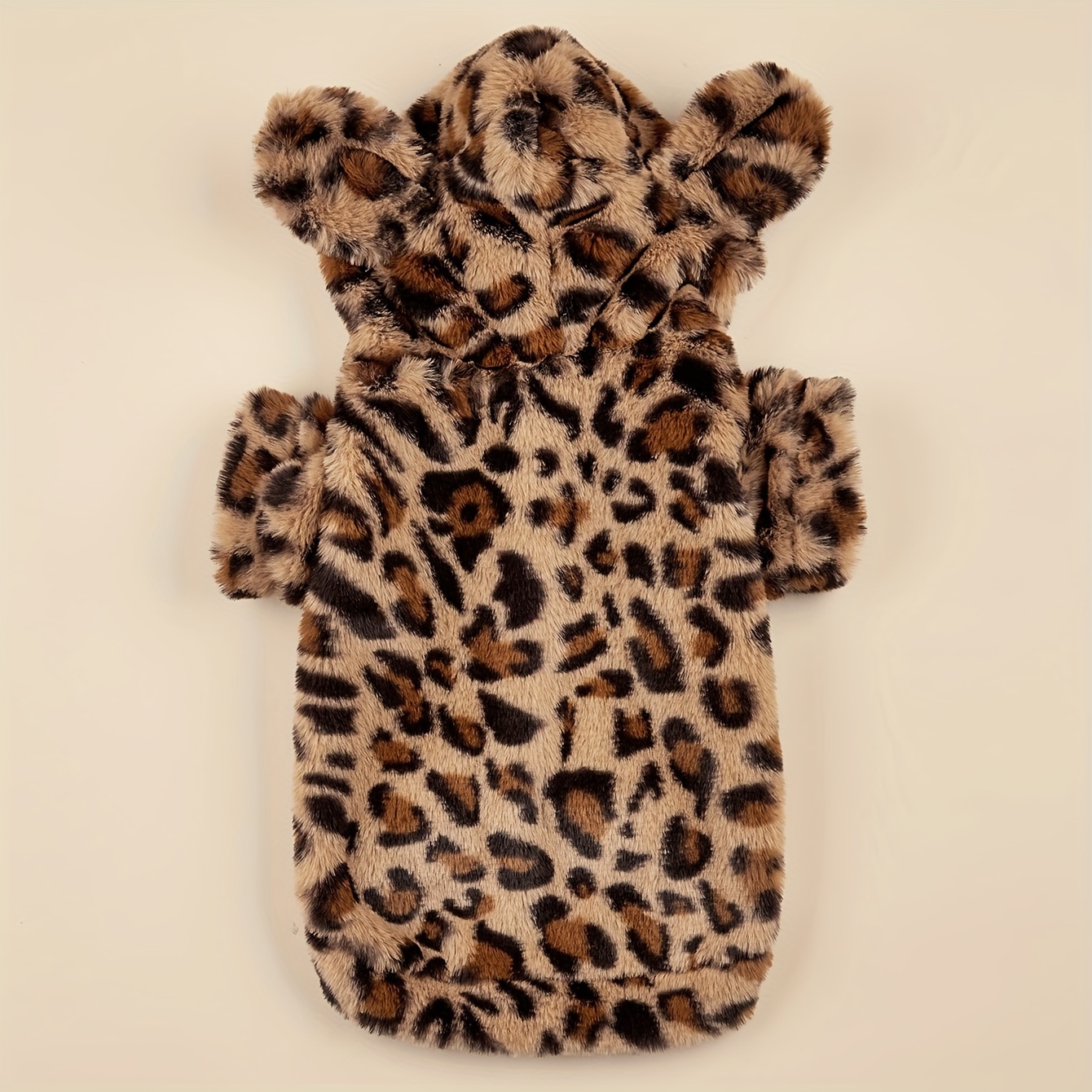 E-shop Winter-Plüsch-Warmer-Hundemantel mit Leopardenmuster für Haustiere, Katzenpullover