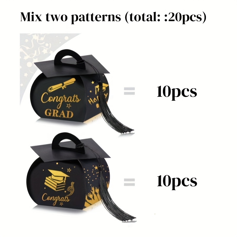TEMU 20pcs Boîte de de de style européen pour étudiants, boîte de style casquette de remise de diplôme, cérémonie scolaire, soirée, fête d'activités