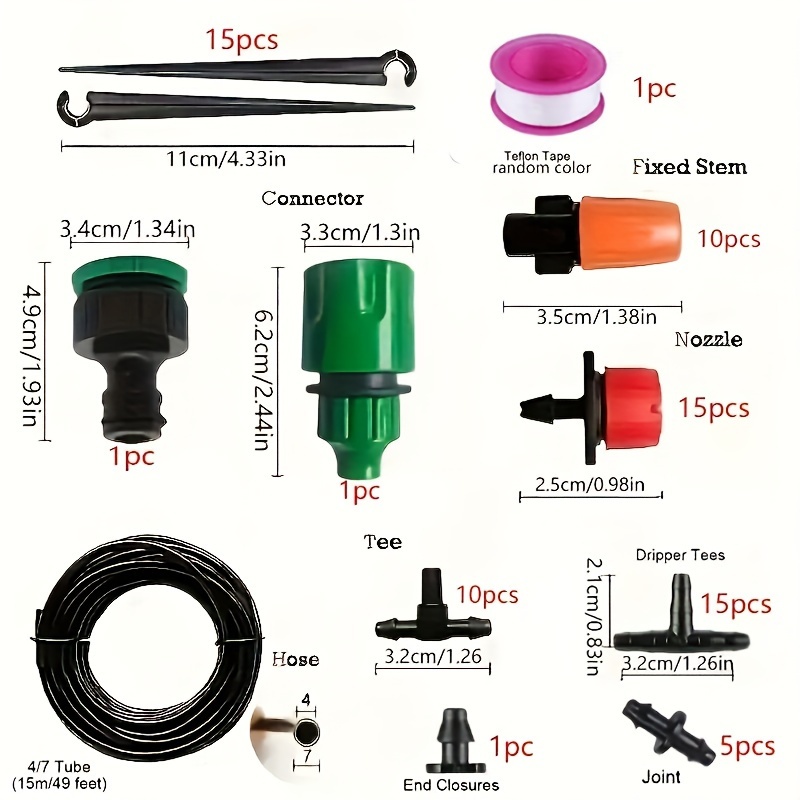 1 Pack, Garden Drip Irrigation Hose Automatic Drip Irrigation Package, Adjustable Drip Irrigation Sprinkler Watering System For Garden, Water And Time