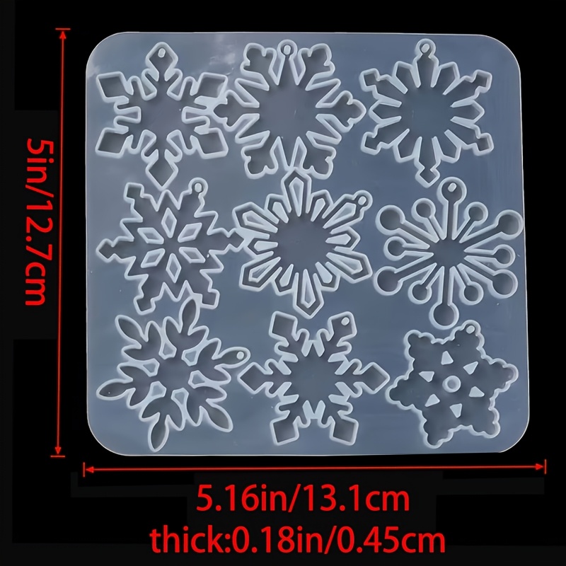 TEMU 1 Creative Snowflake Mold, Hexagon Star Mold For Making Decorative Snowflakes, Christmas Decoration Resin Mold, For Christmas Props, New Year,